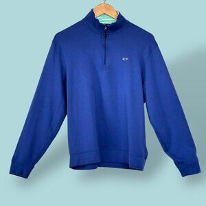 Vineyard Vines Blue Pima Cotton 1/4 Zip Pullover Sweatshirt Men's Size Medium‎
